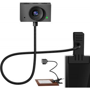 Webcam Full Hd 1080P Pour Pc, Cam&eacute;ra D'Ordinateur Fov &Agrave; 95&deg;, Webcam Avec Microphone,Cam&eacute;ra Web Usb Pour Ordinateur Plug And Play,Webcam &Agrave; &Eacute;cran Interm&eacute;diaire Avec Support Col De Cygne Et Protection - Neuf