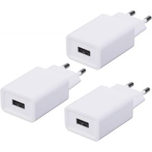 KALANKA-3 Pack Adaptateur Prise USB, 5V/2A Chargeur Secteur Compatible avec Lecteur ebook/Jouet/&eacute;couteurs/LED Lights/Monitoring/Tel&eacute;fonos m&oacute;viles - Neuf