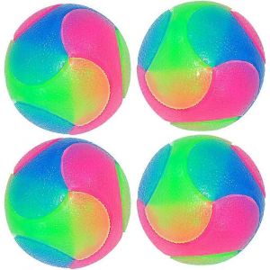 4 Pcs Grande Lumière Chien Boules Clignotant Boule Élastique Bouncy Glow Dans L'obscurité Saut Interactif - Neuf