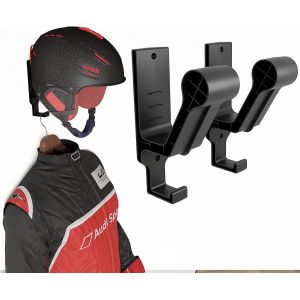 KALANKA-Support Casque Mural [2 pièces] - Porte Casques avec Crochet pour Accessoires - pour Casques de Moto et Vélo -pour Casques de Sport Baseball Rugby Ski Skateboard - Neuf