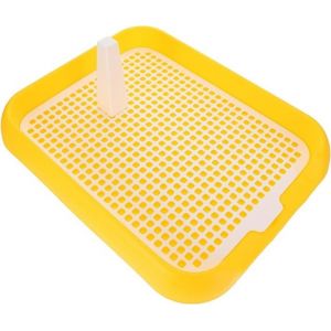Bac À Litière D'intérieur Pour Chiots Et Petits Chiens - Design En Maille, Facile À Nettoyer, Portable, Jaune, 46 X 38 Cm - Neuf