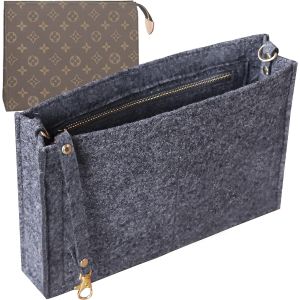 Organ Ur De Sac Fourre-Tout En Feutre Pour Trousse De Toilette De 66 &Agrave; 48 Cm, Organ Ur Pour Femme, Sac &Agrave; Main &Agrave; Suspendre Avec Boucle Dor&eacute;e Et Porte-Cl&eacute;s (Taille S, 19, Gris) - Neuf