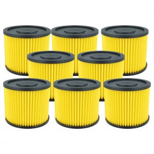 vhbw 8x filtre pliss&eacute; compatible avec Einhell TC-NTS 20 A, SM31, RT-VC 1600 E, SM30, SM21, RT-VC 1630 SA, SM20 aspirateur - jaune - Neuf