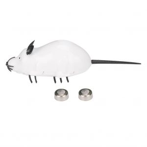 Hjlian Souris Electrique Pour Chat Et Animal De Compagnie, Jouet Vibrant Rotatif Et Interactif (Rat Blanc) - Neuf