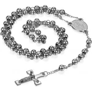 Kal-Collier En Acier Inoxydable Avec Pendentif De Croix J&eacute;sus Classique Pour Hommes Femmes - Neuf