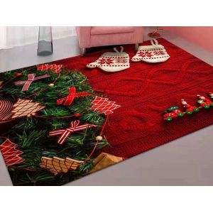 Tapis De Porte Antid&eacute;rapant De No&euml;l 80x120cm Avec Dos En Caoutchouc - Neuf