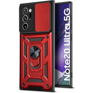 pour Samsung Galaxy Note20 Ultra Coque Pour Galaxy Note20 Ultra Housse pour téléphone Portable pc backptare+TPU Soft Shell+Ring Stand SL-SJ Red - Neuf