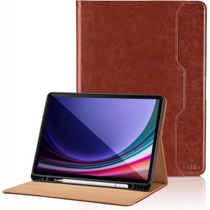 Coque pour Samsung Galaxy Tab S8 Plus 2022 / Tab S7 FE 2021 / Tab S7 Plus 2020 12.4¿PU Cuir Cover Tablette Housse de Protection Auto Réveil/Sommeil, Multi-Angle Étui avec Poche - Noir - Neuf