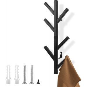 Ulteronixshop-Porte Manteau Mural avec 6 Crochets en M&eacute;tal 40 cm Vertical Porte Manteau Mural Noir Patere Murale Moderne pour Suspendre Vestes Manteaux Chapeaux Sacs Parapluie - Neuf