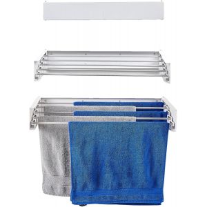 KGABERY-Séchoir À Linge Mural Pliable En Acier Inoxydable Pour L'Intérieur Et L'Extérieur 70 Cm (Blanc) - Neuf
