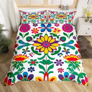 Parure De Lit Homewish Mandala, Parure De Lit Bohème Fleurie Pour Enfants Et Filles, Housse De Couette Double À Motif Floral Vintage Arc - Neuf