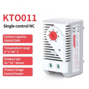 Contrôleur de température KTO011,interrupteur mécanique KTS011 NO NC 0-60 °C Thermostat d'armoire et contrôle de l'humidité AC 250V 10A - Type KTO011-NC - Neuf