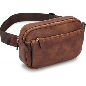CAUC-Sac Banane Chic pour Femme Homme, Cuir PU Sac Ceinture Sacoche Banane Fanny Pack, Sac Banane L&eacute;ger &agrave; Bandouli&egrave;re avec Sangle R&eacute;glable pour la Course &agrave; Pied en Plein Air, la Randonn&eacute;e - Neuf