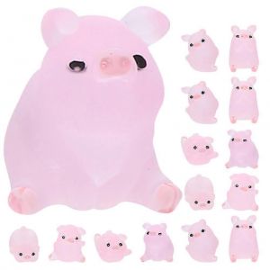 15pcs R&eacute;sine Cochon Miniature Figurines R&eacute;sine Cochon D&eacute;corations Miniature Cochon Statue De Cochon Statues - Neuf