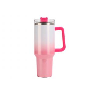 Gobelet Isotherme De Voyage En Acier Inoxydable De 1,2 L Avec Paille - Rose - Neuf