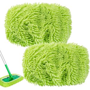 KALANKA-Chiffons en Chenille R&eacute;utilisables Compatibles avec Swiffer Balai, Super Nettoyage pour Swiffer Lingettes Humides, Nettoyage Efficace, Utilisable &agrave; Sec Et &agrave; L&iquest;Humide 2Pcs (1 Sac &agrave; Linge) - Neuf