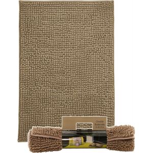 Kal-Tapis De Bain Chenille Exclussif Tapis De Douche Tapis De Bain Style Shaggy Crème, Vert, Turquoise, Bordeaux, Gris Et Taupe, Env. 50 X 70 Cm De - Neuf