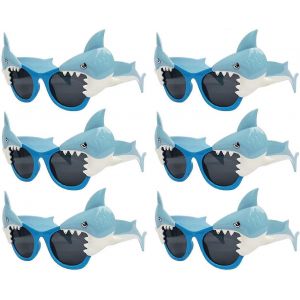 Lunettes De Requin Cotillons,6pcs Requin Photo Booth Accessoires Océan Piscine Party Fournitures Costume Requin Bir - Neuf