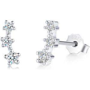 Chenquansarl-Femme Clous D'oreilles Argent Fin 925, Petit Cercle Creux De 11 Mm Avec Zircon Cubique Blanc, Puces D'oreilles Un Xes Pour Femme Homme, Boucles D'oreilles Hypoallergéniques Piercing Cart - Neuf