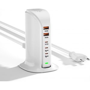 Chargeur Usb C Plusieurs Station De Charge Usb 35w Plusieurs Appareils (Blanc 35w) - Neuf
