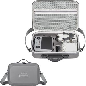 &Eacute;tui De Transport Pour Dji Mini 4 Pro Portable Valise &Agrave; Bandouli&egrave;re Sac &Agrave; Bandouli&egrave;re Pu Bo&icirc;te De Rangement Bo&icirc;te De Voyage Pour Dji Mini 4pro Fly More Combo Accessoires,Gris,&Eacute;tui De - Neuf