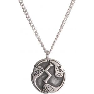 Kal-Collier Avec Pendentif En Forme De 24 Runes - Talisman Viking - Asatru - Pendentif Pa&iuml;en Wiccan - Style Vintage Nordique - Pour Homme Et Femme - Neuf
