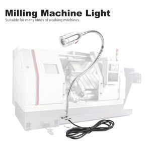 Lampe de travail a LED pour machine, pince a col de cygne/base fixe, interrupteur (#09) - Neuf