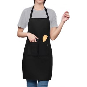 Tianyi-&reg; Tablier De Cuisine Femme, &Eacute;tanche Avec 3 Poches, Tablier Cuisine Homme R&eacute;glable Avec De Longues Lani&egrave;res, Professionnel Tabliers Homme Femme, Barbecue,Restaurant,Caf&eacute;,Jardinage,Serveurs,&Eacute;col - Neuf