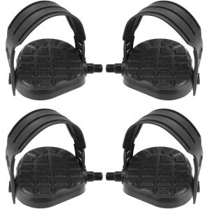 Paire De Pédales De Vélo De Route Avec La Pédale De Crochet, 28 Cm, Réglable, Universelle, Non-Dérapant, Pour Vélo (Noir) - Neuf