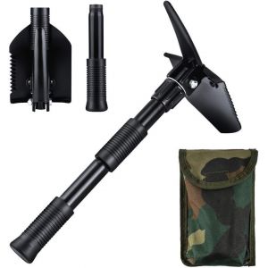 Mini Pelle Pliante 40 Cm, Pelle De Jardinage Multifonctionnelle En Acier Au Carbone, Pelle De Survie Avec Sac De Transport Pour Camping, Randonnée Et Activités De Plein Air - Neuf
