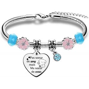 Kal-Meilleure Amie Bangle Pour Femmes Hommes Cadeaux D'anniversaire Bracelets Poignet Collègues Noël Bijoux Appréciation L'amitié Distance Obtention Diplôme Adieu Retraite Pierre Souvenir - Neuf