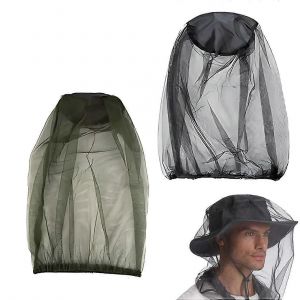 Moustiquaire Pour La Tete, Ideale Pour La Randonnee En Plein Air, Le Camping, La Prevention Des Insectes, Gris Et Vert - Neuf