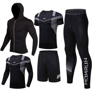 Jexnovashop-V&ecirc;tements De Sport Pour Hommes Costume De Compression Costume De Sport De Remise En Forme Pantalon De Compression De Course En Plein Air Chemise Top Veste &Agrave; Manches Longues Collants De Co - Neuf