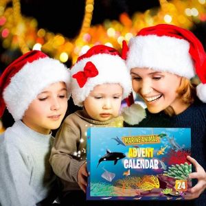 2020 Calendrier De L'avent De No&euml;l 24pcs Jouet Animal Marin Compte &Agrave; Rebours De No&euml;l Cadeau Pour Les Enfants Gar&ccedil;ons Et Filles Nouveau - Neuf
