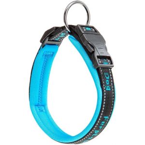 Eryi-Collier Chien Sport Dog, Collier Pour Chien De Taille Grande, Rembourrage Doux, Coutures Réfléchissantes, Étiquette Pour Le Nom De L'animal, Reglable, Taille: 2,5 Cm (35-45 Cm), Bleu - Neuf