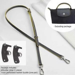 Bandouliere en cuir pour mini sac Longchamp Universite, bandouliere grise, accessoire de modification sans perforation - Neuf