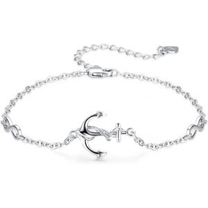 Boucles D'oreilles Cr&eacute;oles En Argent Sterling Forme Ancre De Bateau Cadeau De Saint-Valentin Pour Femmes,Filles Et Hommes Avec Coffret Cadeau - Neuf