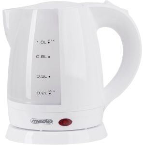 Ms1276 Bouilloire &Eacute;lectrique 1 Litre, Sans Bpa, Theiere Sans Fil, Arr&ecirc;t Automatique, Base 360&ordm;, Filtre Anti-Calcaire, Blanc, 1600W - Neuf