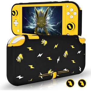 Case Compatible with Switch Lite,Protective Cover for Switch Lite and Soft Case for Switch Lite Anti-Scratch Shock Absorption with 2 Silicone Thumb Grip Caps,Black - Neuf