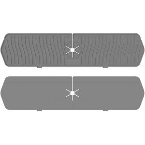 Coussinet De Robinet (1 Pi&egrave;ce), Pour Cr&eacute;dence D'&eacute;vier De Cuisine, Grand Coussinet De R&eacute;cup&eacute;ration D'eau En Silicone Gris - Neuf