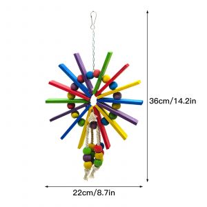 Hjlian Grand Jouet Pour Perroquet, Jouet Pour Oiseau, Grande Roue, Corde En Coton, Jouet A Macher En Copeaux De Bois, Peau De Tigre, Pivoine Xuanfeng Applicable - Neuf