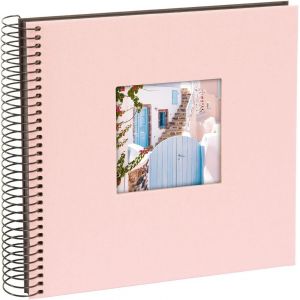 MAA-goldbuch Bella Vista 12722 Album Photo à Spirales avec découpe Photo, 20 x 20 cm, 40 Pages Noires, Album Photo en Lin, Livre Photo pour Photos et Photos à Coller, Rose - Neuf