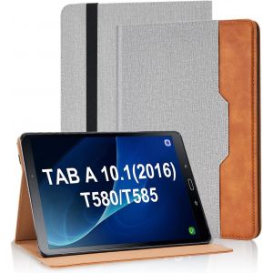 Eryi-Coque Pour Samsung Galaxy Tab A6 10.1 Pouce 2016 Sm-T580/T585 Housse Cuir Pu Case [Réveil/Veille Automatique] Etui De Protection Avec Support Fonction Pour Galaxy Tab A6 10.1 Cover, Gris - Neuf
