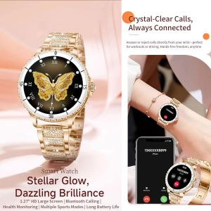 1,27"" AMOLED Montre Connect&eacute;e Femme avec Appel Bluetooth 5,2, Smartwatch Compatible Samsung Huawei Xiaomi Android iOS Podometre GPS Partag&eacute; Montre 123 Sports Cardiofrequencemetre (Argent&eacute;) - Neuf