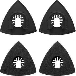 Multi-Outils Pads De Ponçage Accessoires, 80mm Triangle Hook Loop Sanding Pads Remplacement Mult Tool Pour Attacher Des Pads - Black4 Pcs - Neuf
