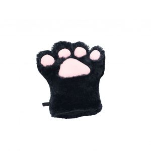 Mitaines D'hiver Pour Femmes, 1 Pièce, En Forme De Patte De Chat De Dessin Animé, Accessoire De Performance De Cosplay, Peluche Épaisse, Antidérapantes, Rétention De Chaleur, Gants De Cyclisme Pour Ski En Plein Air-Noir - Neuf