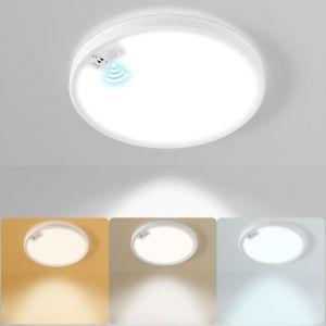 KAL-1Pc 20W Plafonnier Led Avec Détecteur De Mouvement, 3000K/4000K/6500K Lampe Plafond Led, Rond Ultraslim Plafonnier Moderne Lampe Pour Couloirs Escaliers Ø22Cm - Neuf