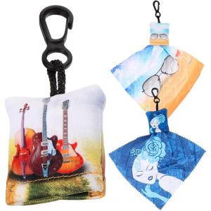 LETNERNY-Lot De 3 Chiffons De Nettoyage Multifonctions En Microfibre Pour Lunettes, T&eacute;l&eacute;phone Portable Et &Eacute;cran Avec Design Imprim&eacute; Unique - Neuf