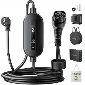 Chargeur Voiture Electrique, [16a, 3.68kw, 8m] Cable Recharge Voiture Electrique Avec Support Mural, Ip67/Ip65 Portabilit&eacute; Chargeur Type 2 Avec Voyant Led Et Sac, Compatible Ev/Phev - Neuf