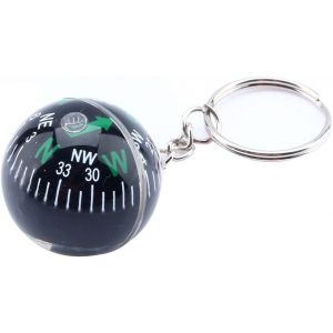 Porte-Cl&eacute;s Boule De 28 Mm, Boussole Remplie De Liquide Et Mousqueton Thermom&egrave;tre Pour Randonn&eacute;e, Sac &Agrave; Dos, Accessoire De Camping, Randonn&eacute;e, Voyage, Survie En Plein Air - Neuf